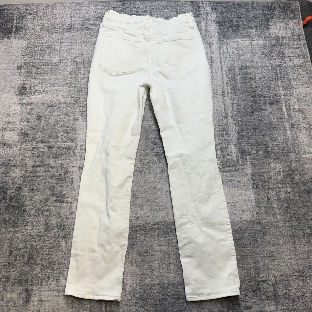 Madewell Jeans Womens 27 White Slim BoyJean Distressed Straight Party Preppy - Picture 2 of 12